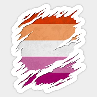 Lesbian Pride Flag Ripped Reveal Sticker